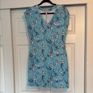 Lilly Pulitzer Aqua Mermaid Print Dress